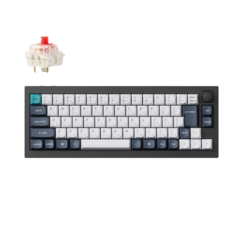 Q2M-M1-JIS Q2 Max QMK/VIA ワイヤレス カスタム・メカニカルキーボード - RGB - JIS配列（テンキーレス）- カーボンブラック / Gateron Jupiter スイッチ（ホットスワップ）赤軸