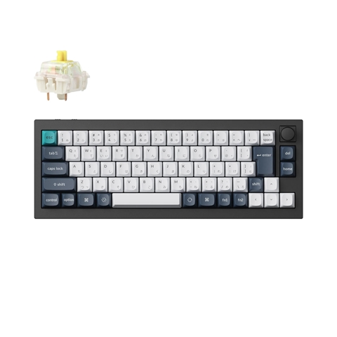 Q2M-M4-JIS Q2 Max QMK/VIA ワイヤレス カスタム・メカニカルキーボード - RGB - JIS配列（テンキーレス）- カーボンブラック / Gateron Jupiter スイッチ（ホットスワップ）バナナ軸
