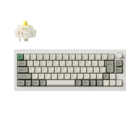 Q2M-P4-JIS Q2 Max QMK/VIA ワイヤレス カスタム・メカニカルキーボード - RGB - JIS配列（テンキーレス）- シェルホワイト / Gateron Jupiter スイッチ（ホットスワップ）バナナ軸