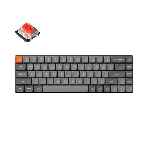 K7M-H1-US Keychron K7 Max QMK/VIA ワイヤレス カスタム・メカニカルキーボード - RGB - US配列（テンキーレス） / Gateronロープロファイル2.0メカニカルスイッチ（ホットスワップ）赤軸