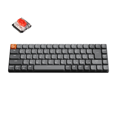 K7M-A1-JIS Keychron K7 Max QMK/VIA ワイヤレス カスタム・メカニカルキーボード - White LED - JIS配列（テンキーレス） / Gateronロープロファイル2.0メカニカルスイッチ赤軸
