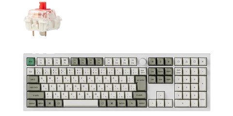 Q6M-P1-JIS Q6 Max QMK/VIA ワイヤレス カスタム・メカニカルキーボード - RGB - JIS配列（テンキー付 / 100%フルサイズ）- シェルホワイト / Gateron Jupiter スイッチ（ホットスワップ）赤軸
