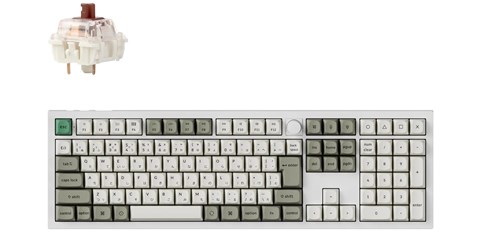 Q6M-P3-JIS Q6 Max QMK/VIA ワイヤレス カスタム・メカニカルキーボード - RGB - JIS配列（テンキー付 / 100%フルサイズ）- シェルホワイト / Gateron Jupiter スイッチ（ホットスワップ）茶軸