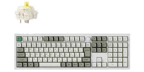 Q6M-P4-JIS Q6 Max QMK/VIA ワイヤレス カスタム・メカニカルキーボード - RGB - JIS配列（テンキー付 / 100%フルサイズ）- シェルホワイト / Gateron Jupiter スイッチ（ホットスワップ）バナナ軸
