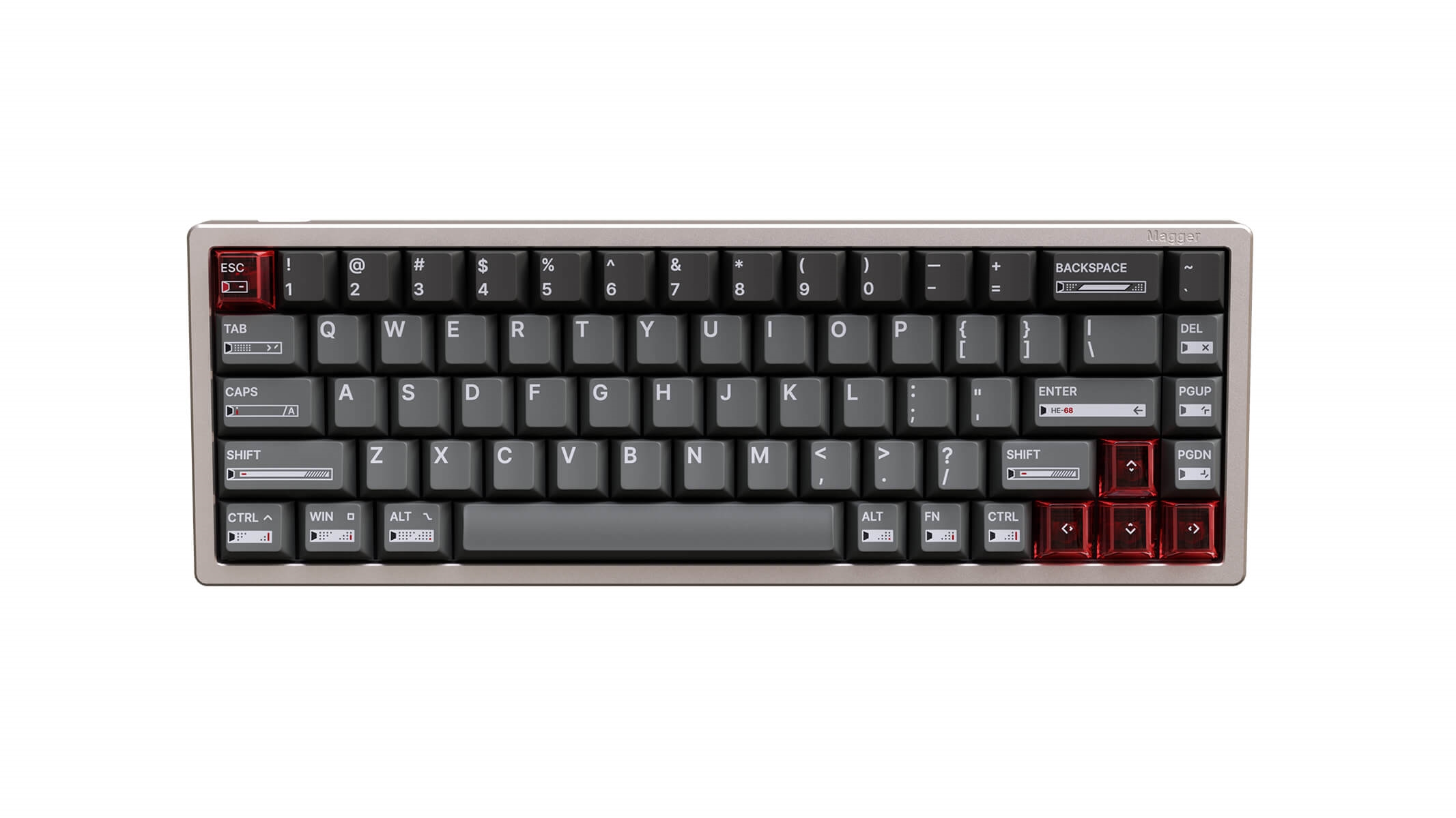 開店祝い LUMINKEY Magger 68 HE Performance Ano-Champagne Gold キーボード