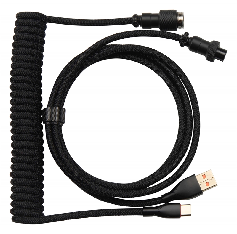 GRAPHT コイルケーブル USB TypeC-A (ブラック) GRT053-BLK-ONE