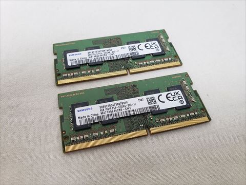 PC4-25600(DDR4 3200) 260Pin S.O.DIMM 4GB x 2 各サイトで併売につき売切れのさいはご容赦願います。