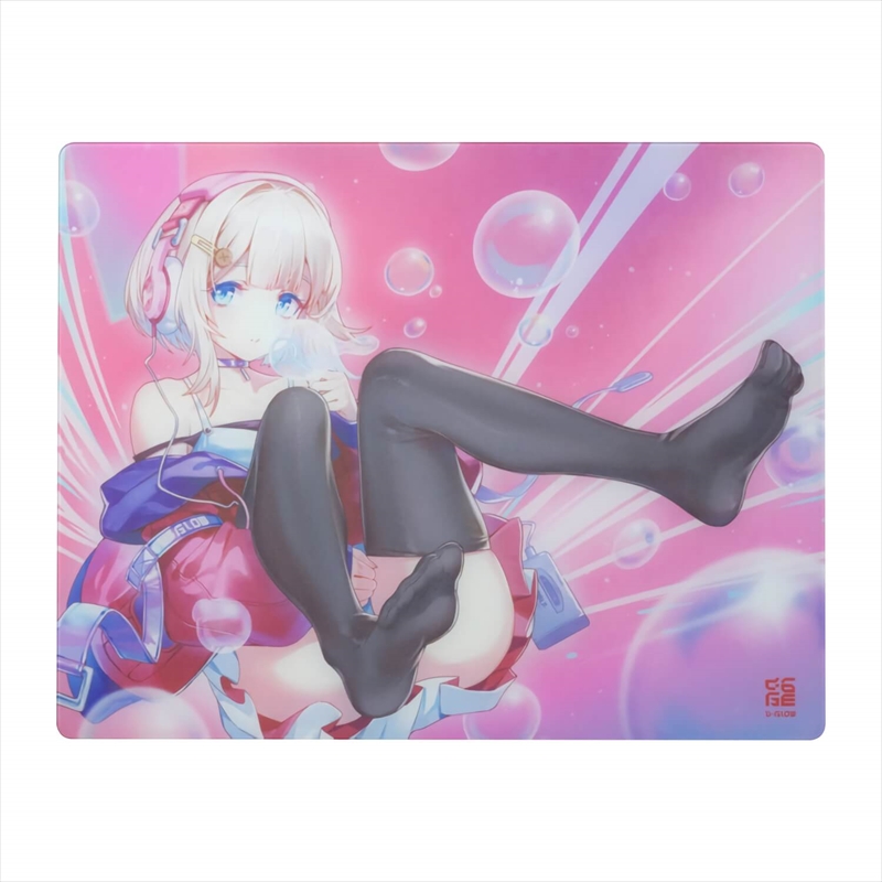 D-GLOW 【影】 AWA Pink コントロール型ガラスマウスパッド 500x400mm 数量限定特価！