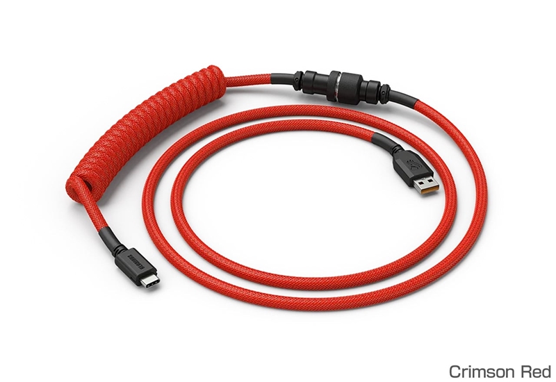 GLO-CBL-COIL-RED Glorious Coiled Cable - Crimson Red (USB-C with Aviator Connectors)