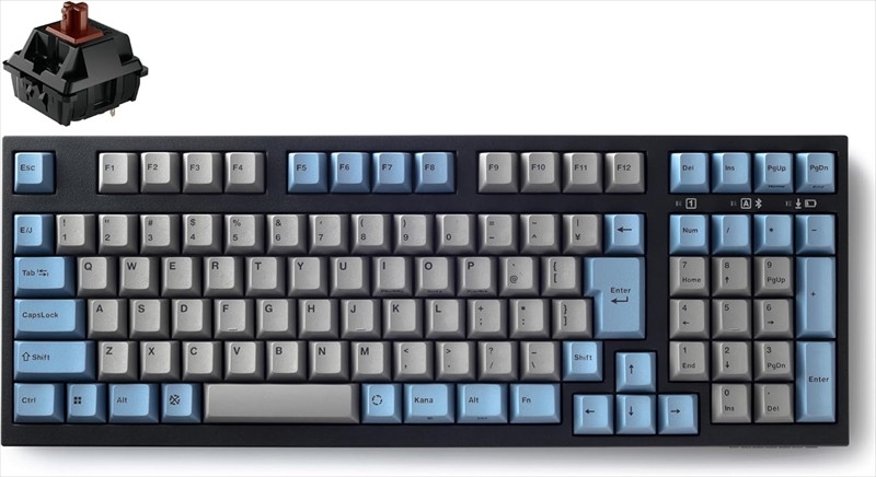 FC980MBTN2/JNEGB FC980RBT  GRAYBLUE　日本語JIS配列　かななし　Bluetooth/USB接続 102キー PBT2色成形キーキャップ CHEERY MX2A茶軸