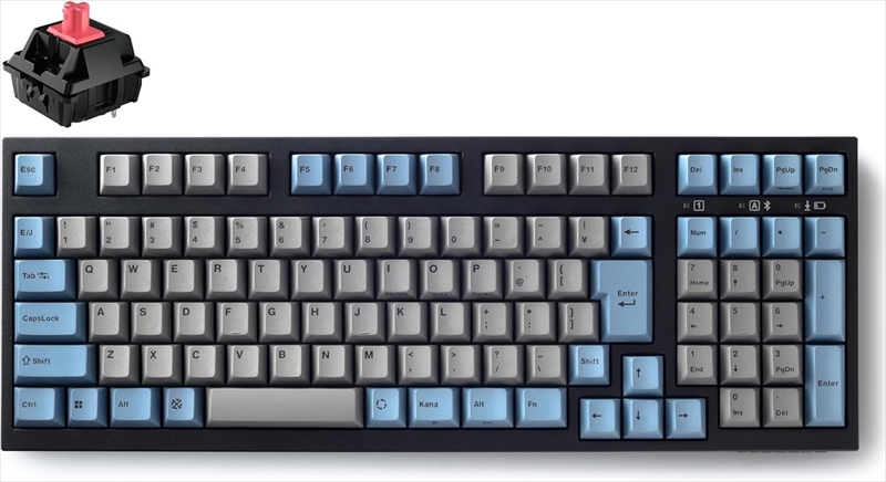 FC980MBTS2/JNEGB FC980RBT  GRAYBLUE　日本語JIS配列　かななし　Bluetooth/USB接続 102キー PBT2色成形キーキャップ CHEERY MX2A静音赤軸