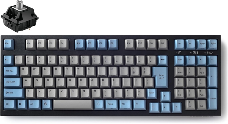 FC980MBTV2/JNEGB FC980RBT  GRAYBLUE　日本語JIS配列　かななし　Bluetooth/USB接続 102キー PBT2色成形キーキャップ CHEERY MX2Aスピードシルバー軸