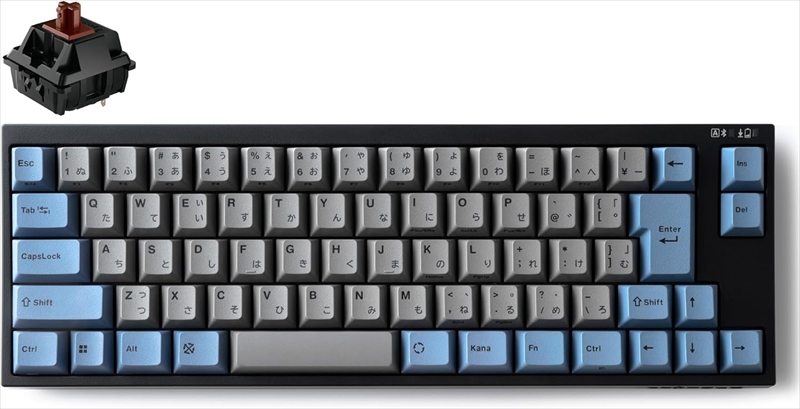 FC660MBTN2/JAEGB FC660MBT  GRAYBLUE　日本語JIS配列　かなあり　Bluetooth/USB接続 70キー PBT2色成形キーキャップ CHEERY MX2A茶軸