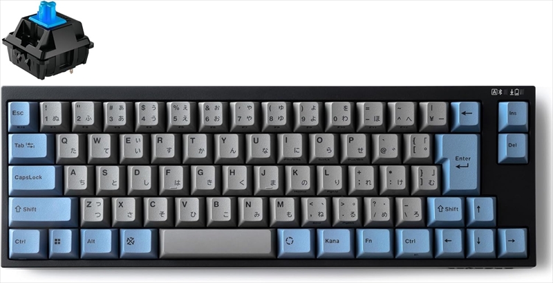 FC660MBTC2/JAEGB FC660MBT  GRAYBLUE　日本語JIS配列　かなあり　Bluetooth/USB接続 70キー PBT2色成形キーキャップ CHEERY MX2A青軸