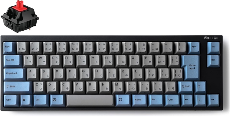 FC660MBTR2/JAEGB FC660MBT  GRAYBLUE　日本語JIS配列　かなあり　Bluetooth/USB接続 70キー PBT2色成形キーキャップ CHEERY MX2A赤軸