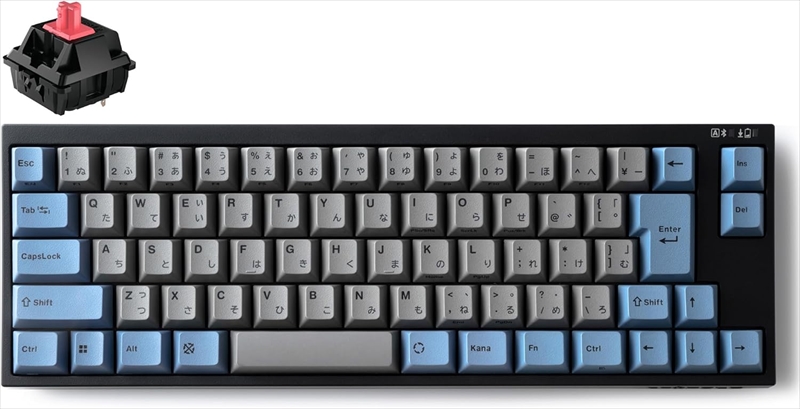 FC660MBTS2/JAEGB FC660MBT  GRAYBLUE　日本語JIS配列　かなあり　Bluetooth/USB接続 70キー PBT2色成形キーキャップ CHEERY MX2A静音赤軸