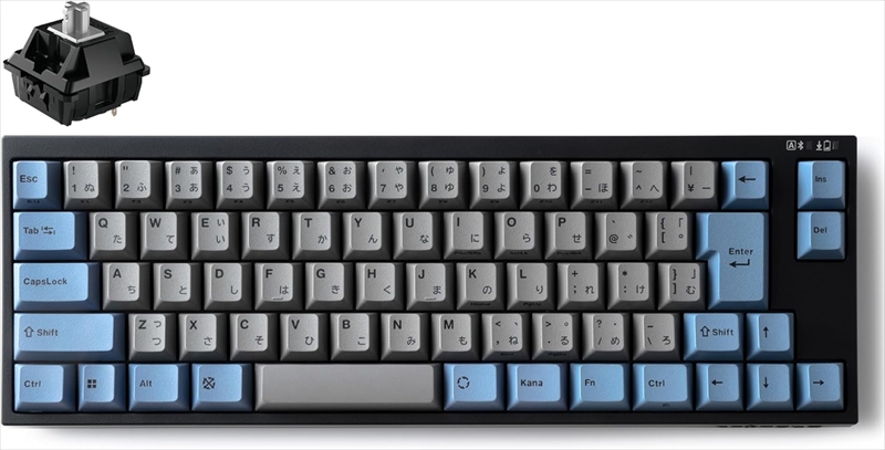 FC660MBTV2/JAEGB FC660MBT  GRAYBLUE　日本語JIS配列　かなあり　Bluetooth/USB接続 70キー PBT2色成形キーキャップ CHEERY MX2Aスピードシルバー軸