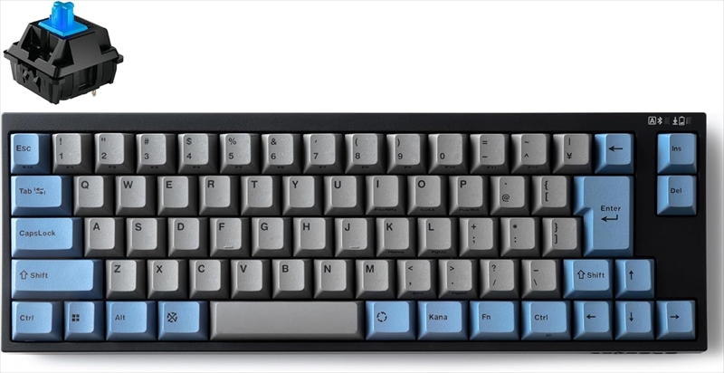 FC660MBTC2/JNEGB FC660MBT  GRAYBLUE　日本語JIS配列　かななし　Bluetooth/USB接続 70キー PBT2色成形キーキャップ CHEERY MX2A青軸