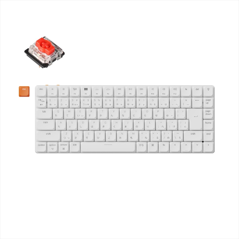 K3M-O1-JIS K3 Max QMK/VIA ワイヤレス カスタム・メカニカルキーボード - White LED - JIS配列（テンキーレス） / ホワイトボディ - Gateronロープロファイル2.0スイッチ赤軸