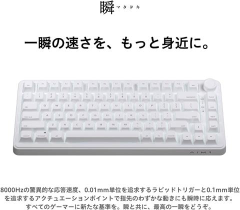 AIM1 瞬 マタタキ ゲーミングキーボード US 英語配列 ホワイト 3001WA1