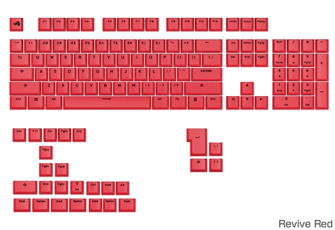 Glorious GPBT Basics Keycaps Revive Red - US - Retail GLO-KB-ACC-KC-GPBT-BA-RRED-US