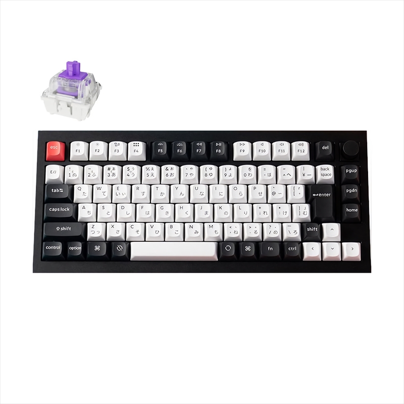 Q1H-M1-JIS Q1 HE マグネットスイッチ搭載 QMKワイヤレス・カスタムメカニカルキーボード - RGB - JIS配列（テンキーレス）- カーボンブラック / Gateron ダブルレール・マグネティックスイッチ Nebula（ホットスワップ）