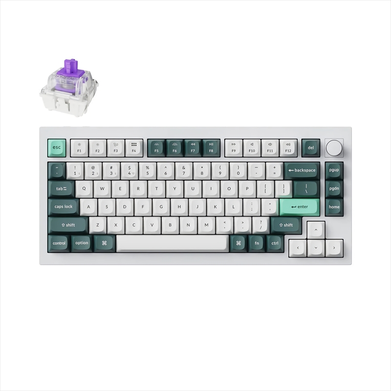 Q1H-P1-US Q1 HE マグネットスイッチ搭載 QMKワイヤレス・カスタムメカニカルキーボード - RGB - US配列（テンキーレス）- シェルホワイト / Gateron ダブルレール・マグネティックスイッチ Nebula（ホットスワップ）