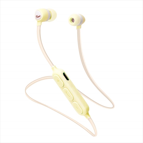 【クリックでお店のこの商品のページへ】PG-BTE5S03 BluetoothR 4.1搭載 ワイヤレス ステレオ イヤホン イエロー
