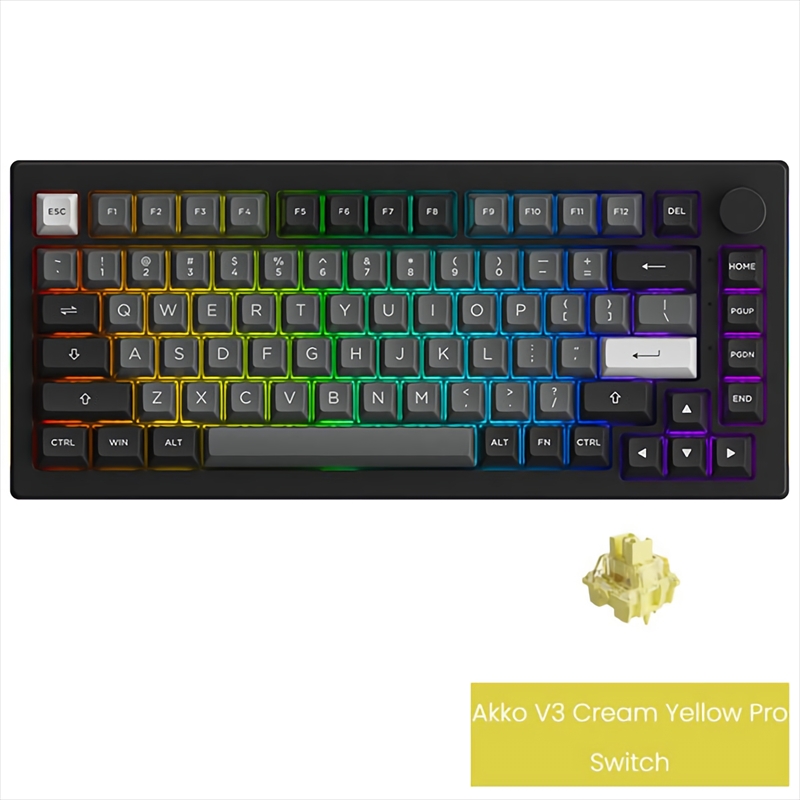 5075B Plus Black&Silver - V3 Cream Yellow Pro AKKO01-00003