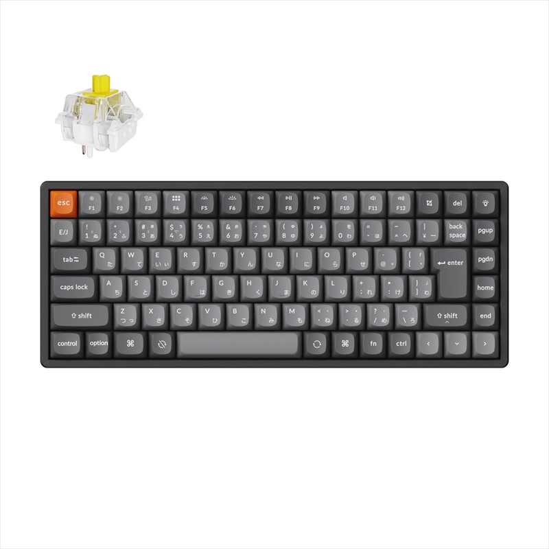 K2M-J4-JIS K2 Max QMK ワイヤレス カスタム・メカニカルキーボード - RGB - JIS配列  / Keychron Superスイッチ（ホットスワップ）バナナ軸