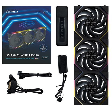 UNI FAN TL Wireless 120 BK Triple Pack UF-TL120-WLS-3B 