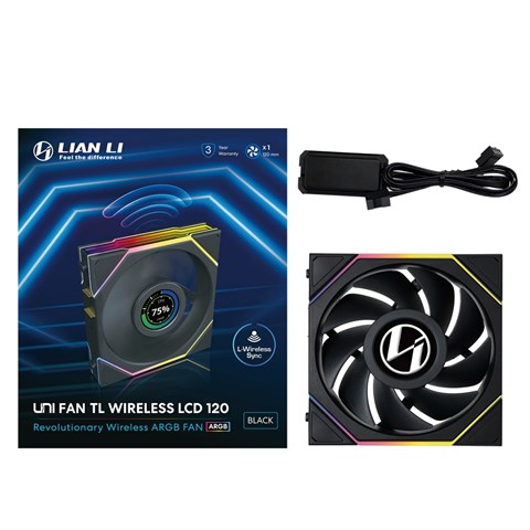 UNI FAN TL LCD Wireless 120 BK Single Pack UF-TL120-LCD-WLS-1B 