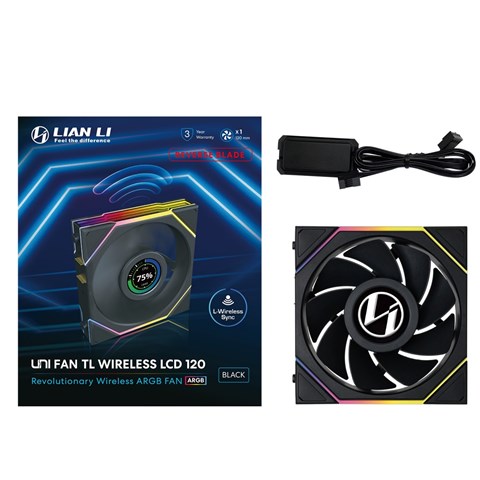 UNI FAN RS TL LCD Wireless 120 BK Single Pack UF-RS-TL120-LCD-WLS-1B 