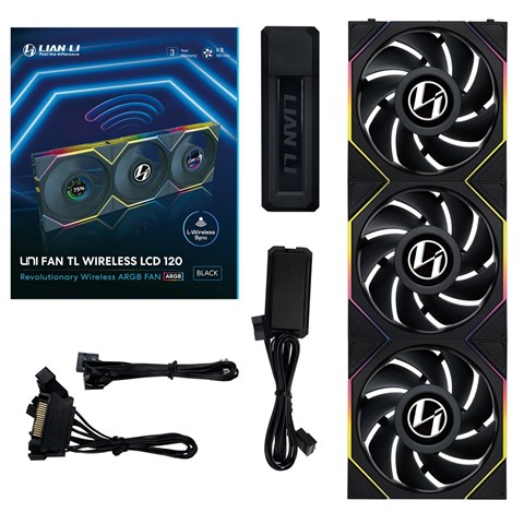 UNI FAN TL LCD Wireless 120 BK Triple Pack UF-TL120-LCD-WLS-3B 