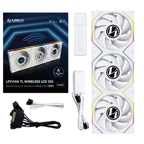 UNI FAN TL LCD Wireless 120 WT Triple Pack UF-TL120-LCD-WLS-3W 