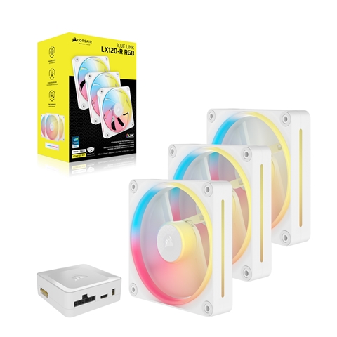 iCUE LINK LX120-R RGB WHITE Triple Reverse Fans Starter Kit (CO-9051054-WW)
